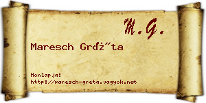 Maresch Gréta névjegykártya